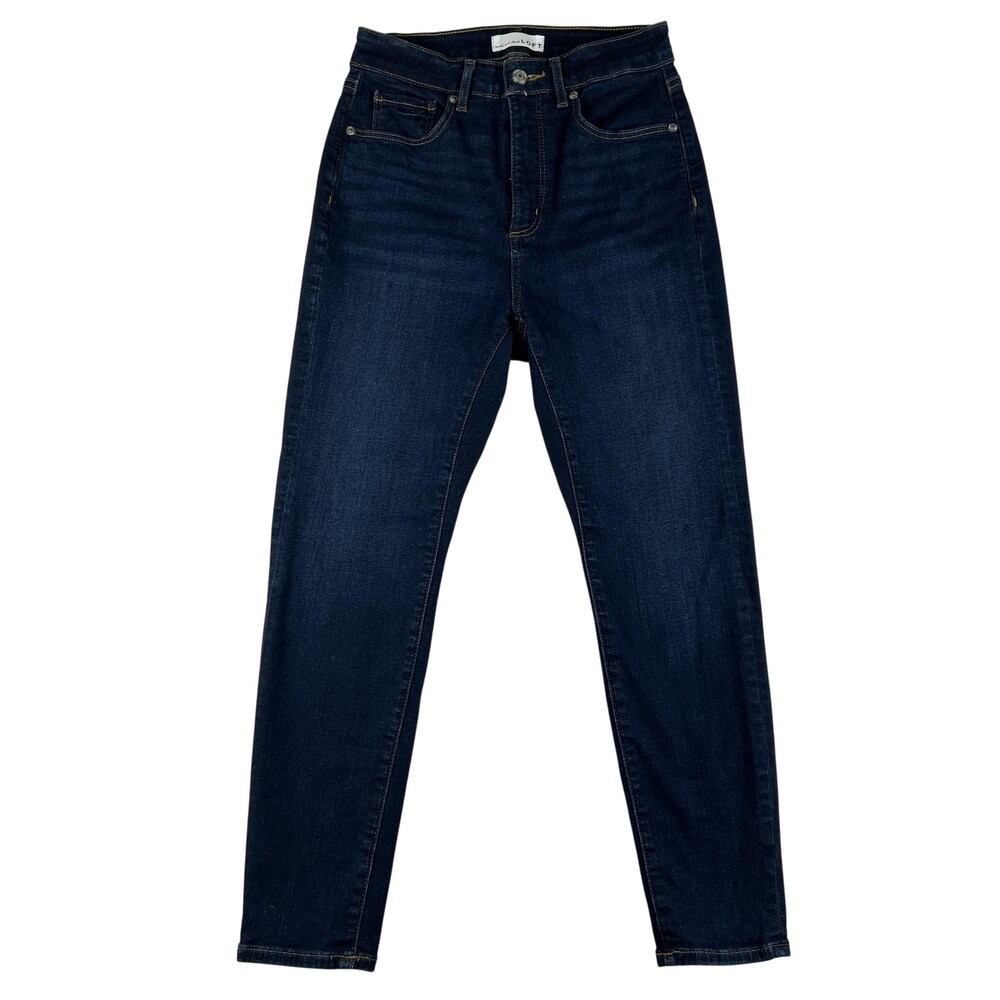 Loft The Curvy Skinny Jeans Womens 26/2 Petite Medium Wash Mid Rise Stretch